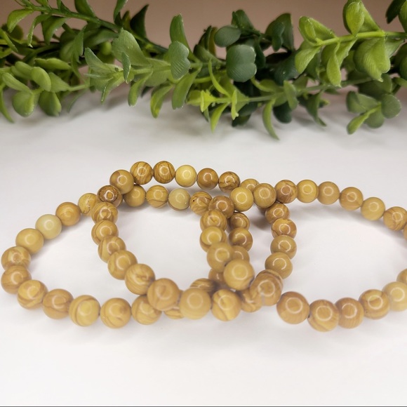 Wood Grain Jasper Gemstone Bracelet - Picture 3 of 5